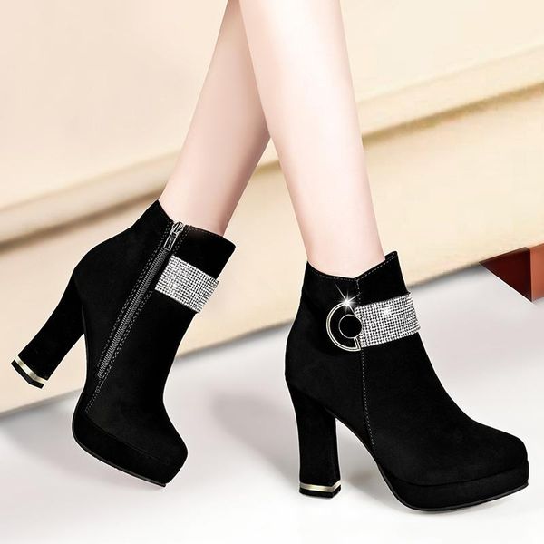 boots bling crystal high heels platform ankle for women fashion autumn winter shoes woman faux suede warm botas mujer, Black
boots bling crystal high heels platform ankle for women fashion autumn winter shoes woman faux suede warm botas mujer, Black