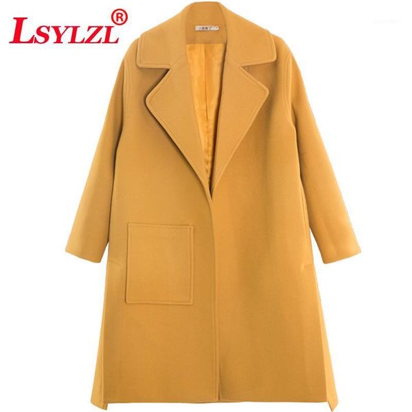 winter women simple lapel apricot yellow wool coat 2020 korean version new white long temperament wool coat trend wear q171, Black
winter women simple lapel apricot yellow wool coat 2020 korean version new white long temperament wool coat trend wear q171, Black