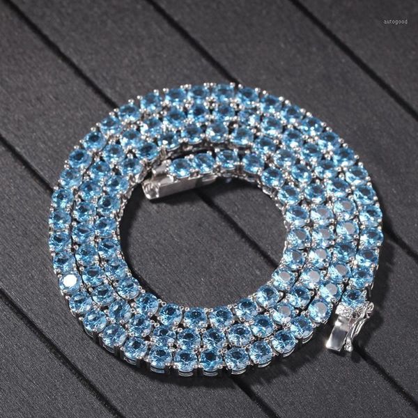 chains 4mm copper material gold blue zircon tennis chain necklace 1 row full iced out fashion hip hop punk neck jewelry gift1, Silver
chains 4mm copper material gold blue zircon tennis chain necklace 1 row full iced out fashion hip hop punk neck jewelry gift1, Silver