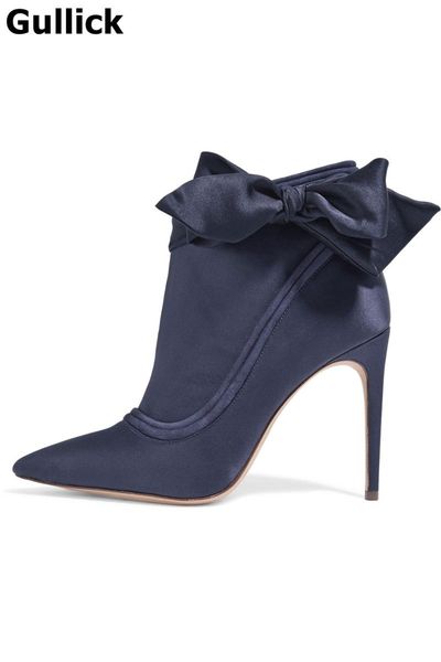 boots gullick selling women silk pointed toe fall winter ankle big butterfly knot decoration shoes, Black
boots gullick selling women silk pointed toe fall winter ankle big butterfly knot decoration shoes, Black