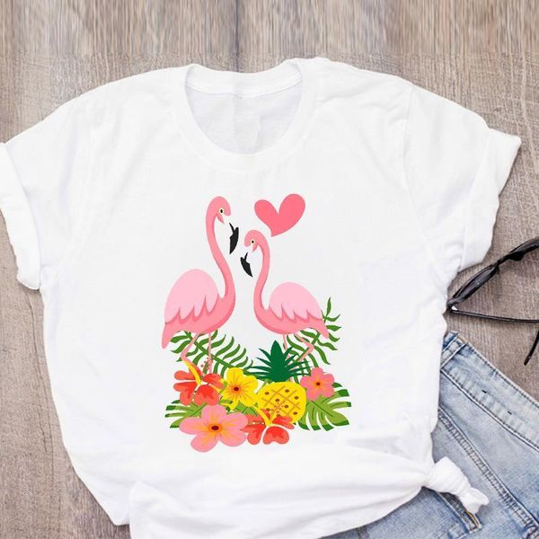 women summer flamingo flower print elegant cartoon ladies womens graphic t-shirt tees print female camisas t shirt t-shirts, White
women summer flamingo flower print elegant cartoon ladies womens graphic t-shirt tees print female camisas t shirt t-shirts, White