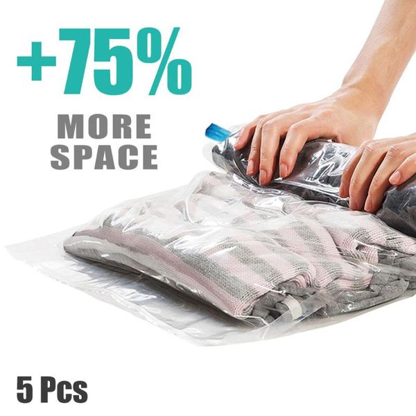 storage bags 5 pcs hand rolling compression for clothes plastic vacuum packing sacks travel space saver luggage
storage bags 5 pcs hand rolling compression for clothes plastic vacuum packing sacks travel space saver luggage