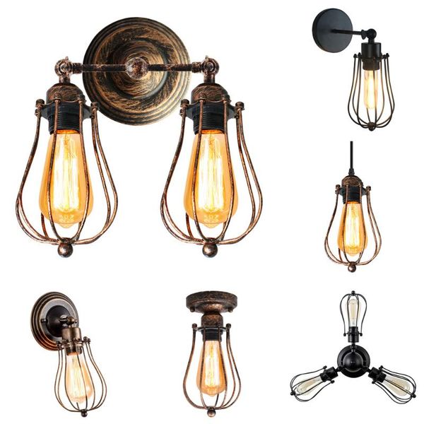 vintage wall light e27 adjustable industrial wall lighting rustic wire metal cage sconce retro lamp bedside lights fixture
vintage wall light e27 adjustable industrial wall lighting rustic wire metal cage sconce retro lamp bedside lights fixture