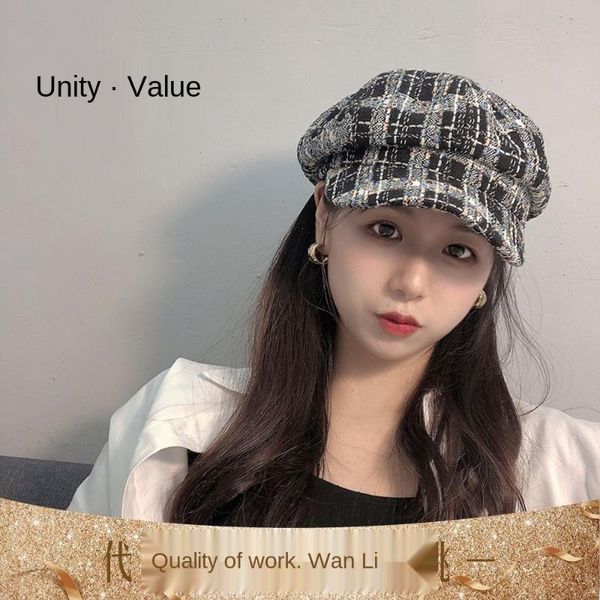 beanie/skull caps japanese autumn and winter hat, korean art retro woolen plaid, british painter's female octagonal hat, Blue;gray
beanie/skull caps japanese autumn and winter hat, korean art retro woolen plaid, british painter's female octagonal hat, Blue;gray