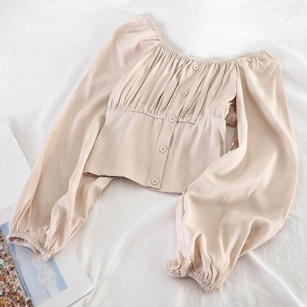 women's blouses & shirts womens long sleeve plaid chiffon ladies casual square collar button vintage lantern blusas mujer, White
women's blouses & shirts womens long sleeve plaid chiffon ladies casual square collar button vintage lantern blusas mujer, White