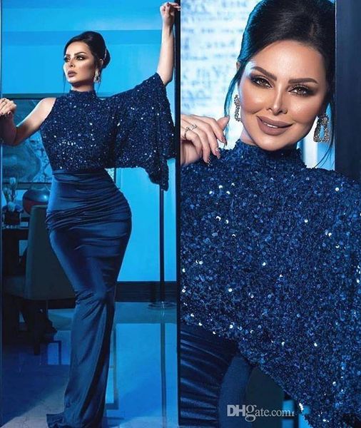 chic navy blue evening dresses sequins mermaid high neck long sleeve ruched satin formal prom dress gorgeous pageant celebrity dress, Black;red
chic navy blue evening dresses sequins mermaid high neck long sleeve ruched satin formal prom dress gorgeous pageant celebrity dress, Black;red