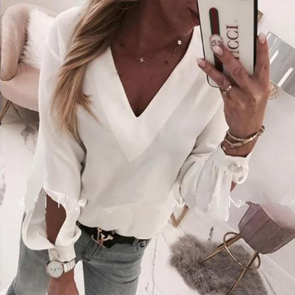 white blouse long sleeve blouse v neck women and blouses 2020 summer solid office shirt lady shirt blusas camisa
white blouse long sleeve blouse v neck women and blouses 2020 summer solid office shirt lady shirt blusas camisa