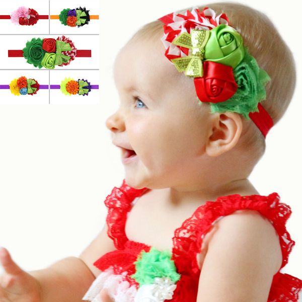 christmas baby foe elastic headbands infant headband elastic boutique chiffon sunflower satin rose head bands with diamond, Slivery;white 
christmas baby foe elastic headbands infant headband elastic boutique chiffon sunflower satin rose head bands with diamond, Slivery;white
