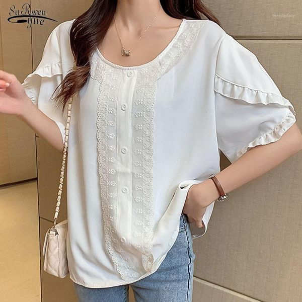 women's blouses & shirts blusas summer plus size casual chiffon blouse loose lace shirt korean style women and nice fairy 99971, White
women's blouses & shirts blusas summer plus size casual chiffon blouse loose lace shirt korean style women and nice fairy 99971, White