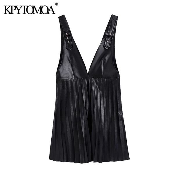 kpytomoa women 2020 fashion faux leather pleated mini pinafore skirt vintage v neck wide adjustable straps female skirts mujer y1214, Black
kpytomoa women 2020 fashion faux leather pleated mini pinafore skirt vintage v neck wide adjustable straps female skirts mujer y1214, Black