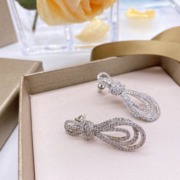 christmas present luxurious creative design rope knot temperament net red silver needle earring tide tied zircon earrings long
christmas present luxurious creative design rope knot temperament net red silver needle earring tide tied zircon earrings long