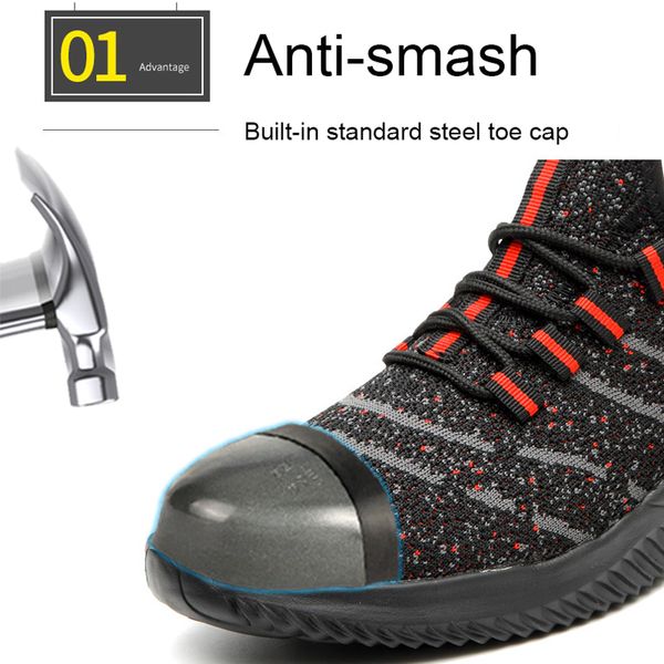 indestructible puncture proof steel toe work safety shoes boots protection breathable anti smasing steel midplate stylish, Black
indestructible puncture proof steel toe work safety shoes boots protection breathable anti smasing steel midplate stylish, Black