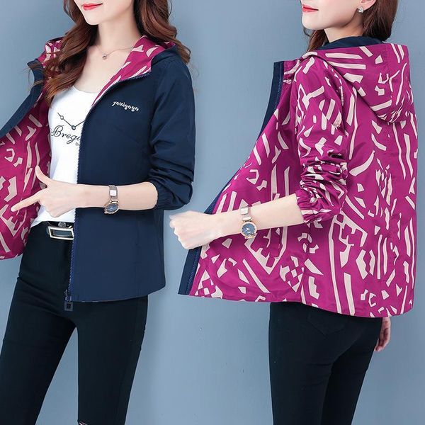 new double-sided wear windbreaker female spring autumn clothes korean print hooded short jacket plus size 4xl women coats, Tan;black
new double-sided wear windbreaker female spring autumn clothes korean print hooded short jacket plus size 4xl women coats, Tan;black