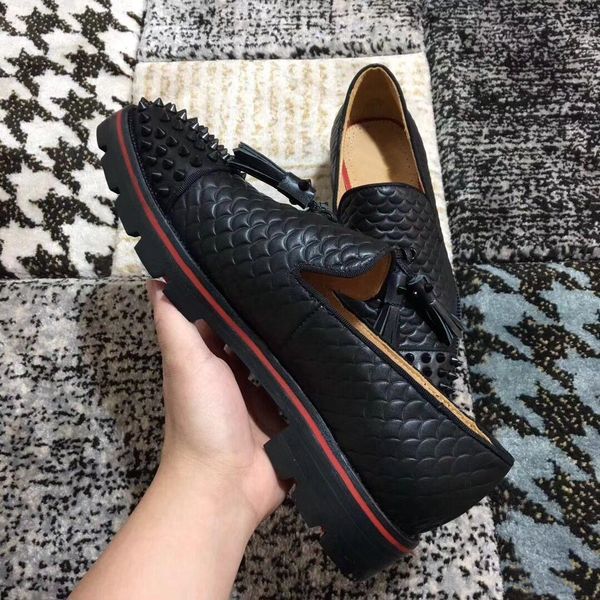 luxury gentleman moccasin wedding,dress,party men's loafers red bottom rossini flat fish print genuine leather brand walking eu35-47, Black
luxury gentleman moccasin wedding,dress,party men's loafers red bottom rossini flat fish print genuine leather brand walking eu35-47, Black