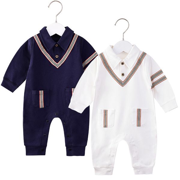 2022 new kids clothes 100% cotton one-piece rompers newborn baby lapel foreign style spring and autumn blue white long romper high quality
2022 new kids clothes 100% cotton one-piece rompers newborn baby lapel foreign style spring and autumn blue white long romper high quality