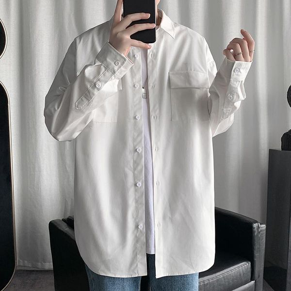 plus size 5xl- cotton shirt men fashion front double pockets casual long sleeve loose women shirts streetwear kg-700, White;black
plus size 5xl- cotton shirt men fashion front double pockets casual long sleeve loose women shirts streetwear kg-700, White;black