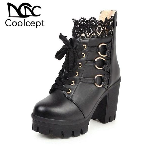 boots coolcept women platform ankle buckle round toe high heels motorcycle fashion black winter shoes woman size 33-43
boots coolcept women platform ankle buckle round toe high heels motorcycle fashion black winter shoes woman size 33-43