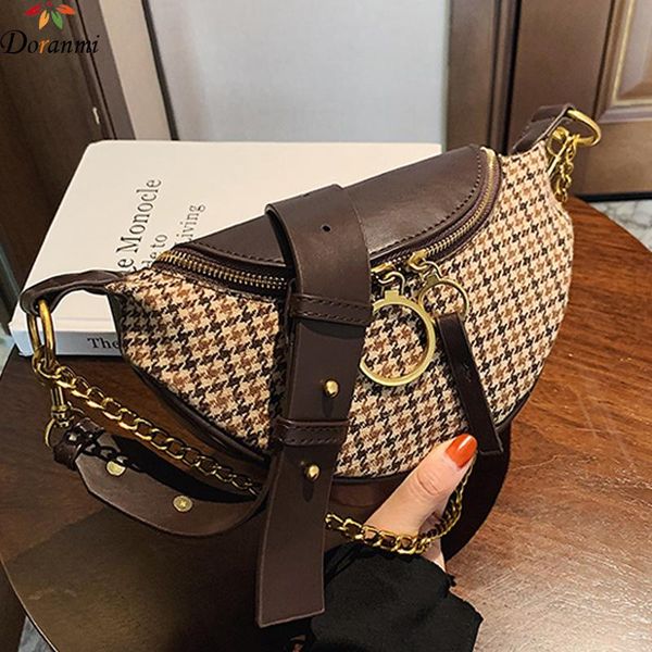 waist bags doranmi plaid fanny pack women's 2021 pillow shape packs female crossbody nerka bag sb136