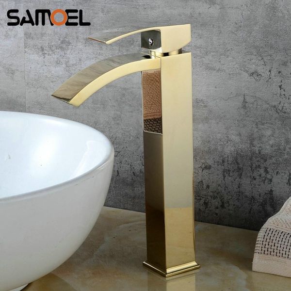 bathroom sink faucets luxury golden waterfall basin faucet mixer deck-mount copper square gold cold water tap torneira banheiro g1150
bathroom sink faucets luxury golden waterfall basin faucet mixer deck-mount copper square gold cold water tap torneira banheiro g1150
