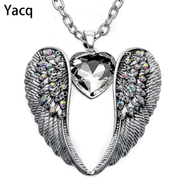 pendant necklaces yacq guardian angel wing heart necklace antique silver color women girls biker bling crystal jewelry gifts drop nc06
pendant necklaces yacq guardian angel wing heart necklace antique silver color women girls biker bling crystal jewelry gifts drop nc06