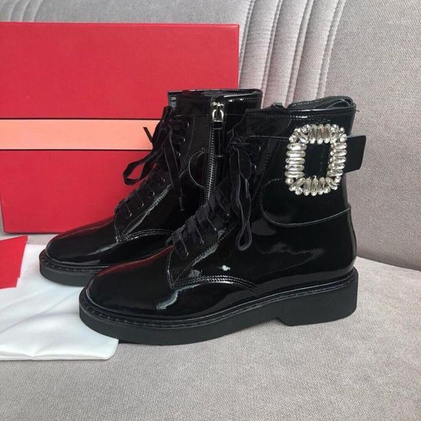 genuine leather women ankle boots luxury design crystal buckle decor women short boots runway winter riddding combat1, Black
genuine leather women ankle boots luxury design crystal buckle decor women short boots runway winter riddding combat1, Black