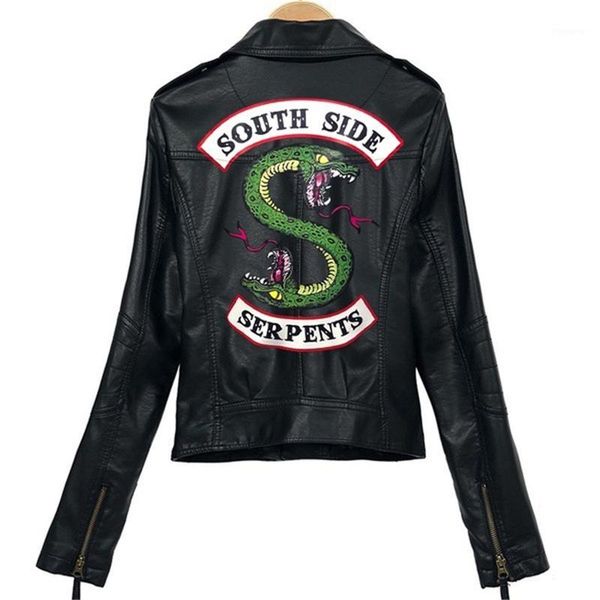riverdale women's pu leather southside riverdale motorcycle jacket print women serpents streetwear leather jacket1, Black;brown
riverdale women's pu leather southside riverdale motorcycle jacket print women serpents streetwear leather jacket1, Black;brown
