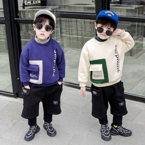 high collar sweater boys' plush 2020 new winter korean fake 2-piece wear children's pocket color matching pullover gra4, Black
high collar sweater boys' plush 2020 new winter korean fake 2-piece wear children's pocket color matching pullover gra4, Black