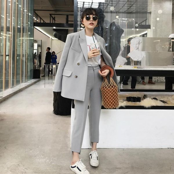 autumn women two piece set high waist pants and blazer suit jacket oversized jacket1, White;black
autumn women two piece set high waist pants and blazer suit jacket oversized jacket1, White;black