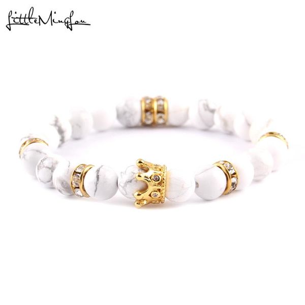 charm bracelets little minglou luxury 8mm white stone bead women bracelet pave cz crown braided & bangles for jewelry, Golden;silver
charm bracelets little minglou luxury 8mm white stone bead women bracelet pave cz crown braided & bangles for jewelry, Golden;silver