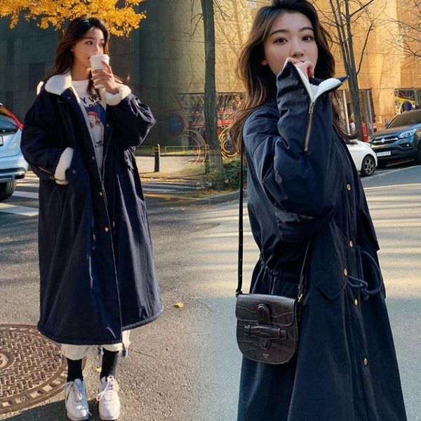 women's winter jackets x-long solid woman adjustable waist parkas turn-down collar outwear thick female warm elegant coat q362, Black
women's winter jackets x-long solid woman adjustable waist parkas turn-down collar outwear thick female warm elegant coat q362, Black