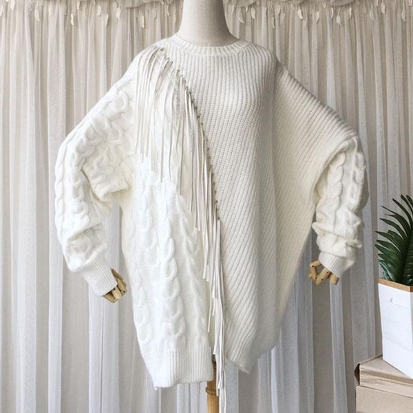 women's sweaters seebeautiful tassel large size knitted sweater pullovers o neck long sleeve fashion 2021 autumn winter women m368, White;black
women's sweaters seebeautiful tassel large size knitted sweater pullovers o neck long sleeve fashion 2021 autumn winter women m368, White;black