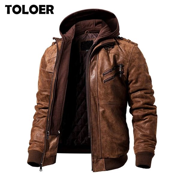mens pu hooded jackets coats fashion motorcycle biker faux leather jacket men classic winter jackets clothes plus size 4xl 5xl 201215, Black
mens pu hooded jackets coats fashion motorcycle biker faux leather jacket men classic winter jackets clothes plus size 4xl 5xl 201215, Black