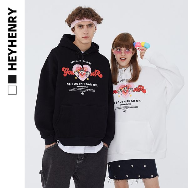 different lovers' clothes of henry love korean loose hooded sweater for men and women in autumn and winter, Black
different lovers' clothes of henry love korean loose hooded sweater for men and women in autumn and winter, Black