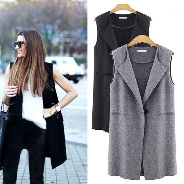 women sleeveless waistcoat casual cardigan long solid color coat j551, Black;white
women sleeveless waistcoat casual cardigan long solid color coat j551, Black;white