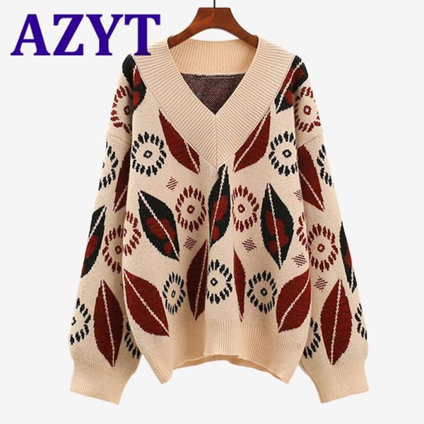 azyt autumn winter new women pullover sweater v neck loose knit jumpers sweater women chic print knitwear coat 2021 new, White;black
azyt autumn winter new women pullover sweater v neck loose knit jumpers sweater women chic print knitwear coat 2021 new, White;black