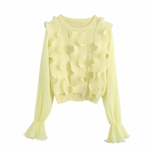 women cascading ruffle knitting sweater casual femme o-neck long sleeve pullover fashion lady slim sw869 201017, White;black
women cascading ruffle knitting sweater casual femme o-neck long sleeve pullover fashion lady slim sw869 201017, White;black