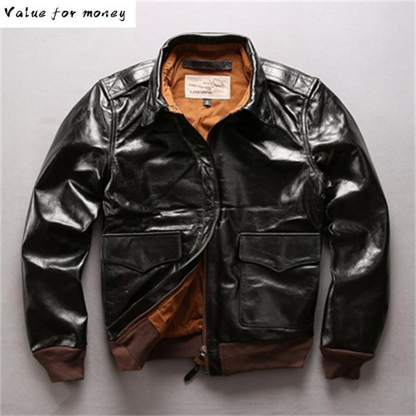 avirex 2020 new men's a2 pilot genune leather jacket real vegetable tannin cowskin casual jackets spring autumn russia coats, Black
avirex 2020 new men's a2 pilot genune leather jacket real vegetable tannin cowskin casual jackets spring autumn russia coats, Black