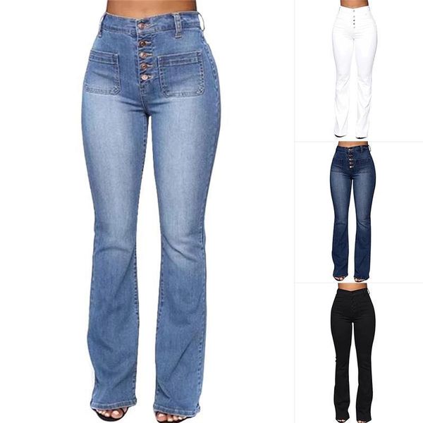 2020 washed high waist button boot-cut jeans women casual long pants trousers vintage female streetwear ladies denim jeans -opk, Blue
2020 washed high waist button boot-cut jeans women casual long pants trousers vintage female streetwear ladies denim jeans -opk, Blue