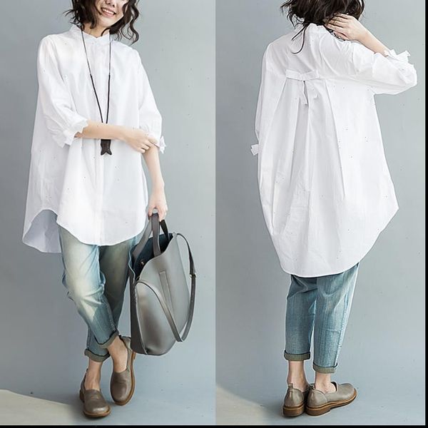 2021 summer 100% cotton women white shirts fashion long sleeve plus size large loose blouse bow fashion lady clothing 0.24kg
2021 summer 100% cotton women white shirts fashion long sleeve plus size large loose blouse bow fashion lady clothing 0.24kg