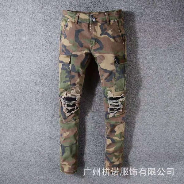 fashion hole men's jeans big pocket camouflage tooling fashion street hip hop slim men's pants, Blue
fashion hole men's jeans big pocket camouflage tooling fashion street hip hop slim men's pants, Blue