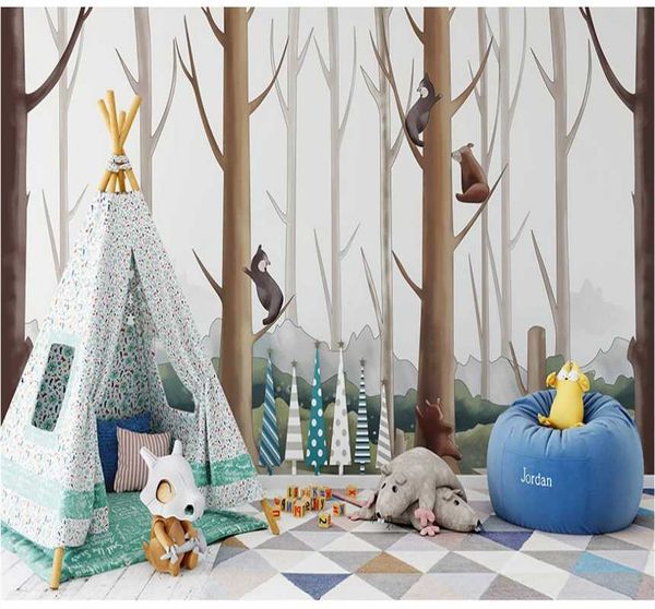 cartoon hand-painted forest bear children's room background wall custom wallpaper 8d wall covering
cartoon hand-painted forest bear children's room background wall custom wallpaper 8d wall covering