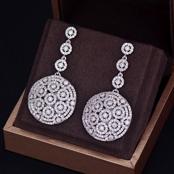 godki brand new fashion popular luxury long round shape dangle full mirco pave cubic zirconia engagement party earring, Silver
godki brand new fashion popular luxury long round shape dangle full mirco pave cubic zirconia engagement party earring, Silver