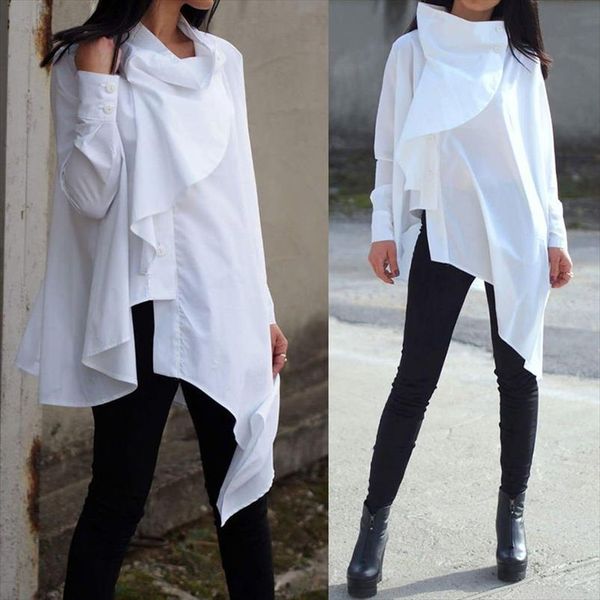 5xl celmia 2020 women fashion asymmetrical shirt casual button ruffles blouse long sleeve loose vintage pleated blusas mujer, White
5xl celmia 2020 women fashion asymmetrical shirt casual button ruffles blouse long sleeve loose vintage pleated blusas mujer, White