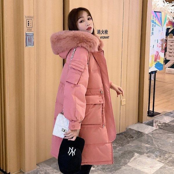 2020 new winter women big natural fur collar hooded coat white duck down jacket female thick elastic waist long parkas s1391, Black
2020 new winter women big natural fur collar hooded coat white duck down jacket female thick elastic waist long parkas s1391, Black
