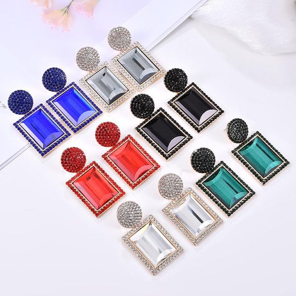 ztech vintage colorful crystal geometric metal pendant earring jewelry gift for women high-quality clear big earring accessories, Silver
ztech vintage colorful crystal geometric metal pendant earring jewelry gift for women high-quality clear big earring accessories, Silver