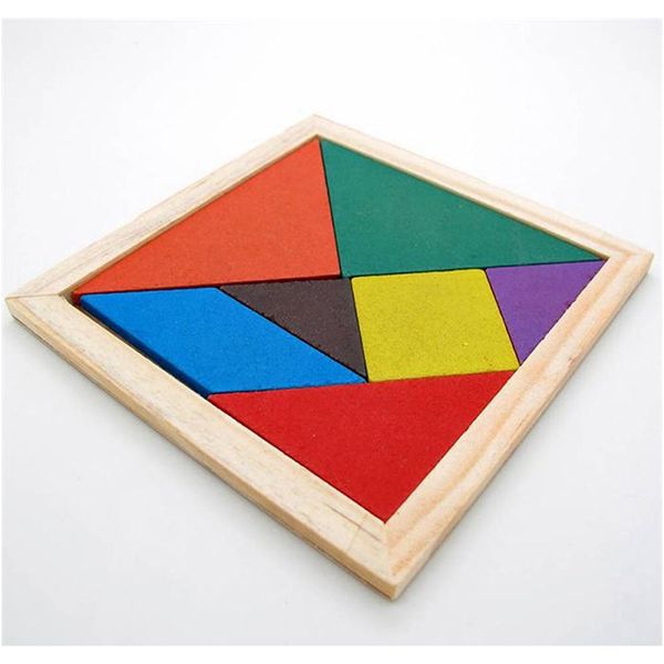 

деревянная tangram 7 кусок головоломки красочные квадратные iq игры мозг тизер интеллигентные образовательные игрушки для детей f sqcwy