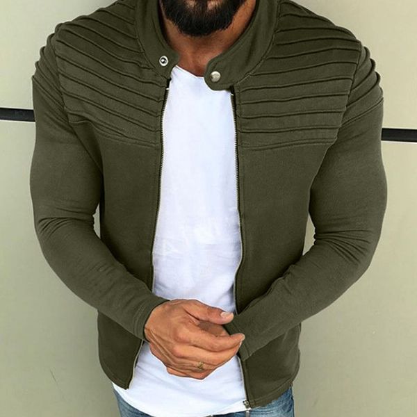 new men zipper spring thin green collar army jacket rib casual shoulder with sleeve long quality clothes, Black;brown
new men zipper spring thin green collar army jacket rib casual shoulder with sleeve long quality clothes, Black;brown