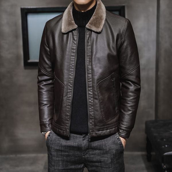 pu korean all in one coat men's fur collar winter trend warm suit 2020 leather jacket thickened men, Black;brown
pu korean all in one coat men's fur collar winter trend warm suit 2020 leather jacket thickened men, Black;brown