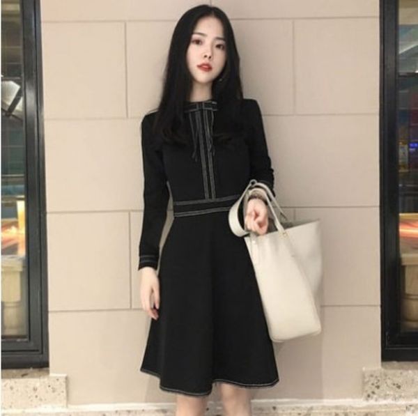 hepburn's black autumn and winter famous lady's little fragrant style bottom dress, Black;gray
hepburn's black autumn and winter famous lady's little fragrant style bottom dress, Black;gray