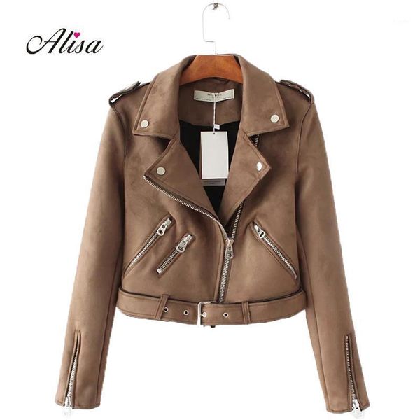 2020 new women short suede jacket spring long sleeve solid turn-down collar casual bomber jacket casaco couro feminino coat1, Black
2020 new women short suede jacket spring long sleeve solid turn-down collar casual bomber jacket casaco couro feminino coat1, Black